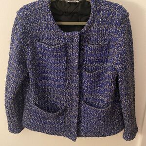 Sonia Rykiel collarless tweed jacket XL